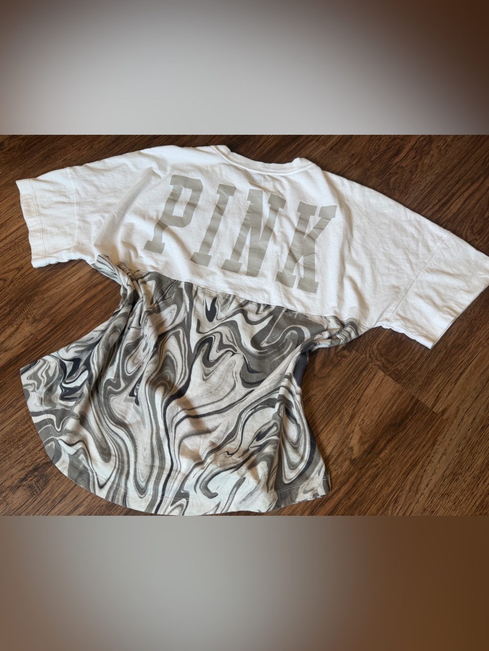PINK Victoria's Secret White tie-dye Tee L